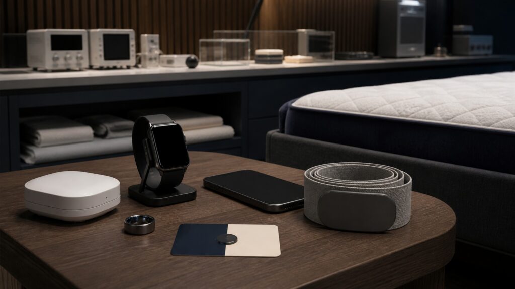 People-free editorial still life illustrating trend estimation versus bedding-based comfort