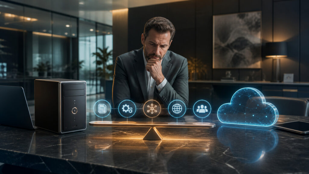 Editorial business scene illustrating small business accounting software and cloud accounting software