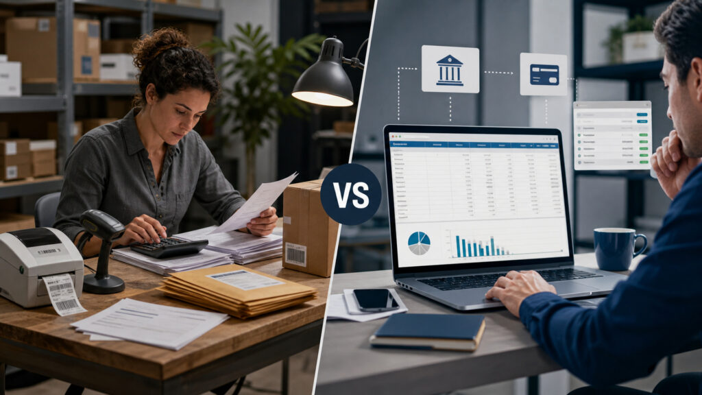 Editorial business scene illustrating small business tax software and cloud accounting software