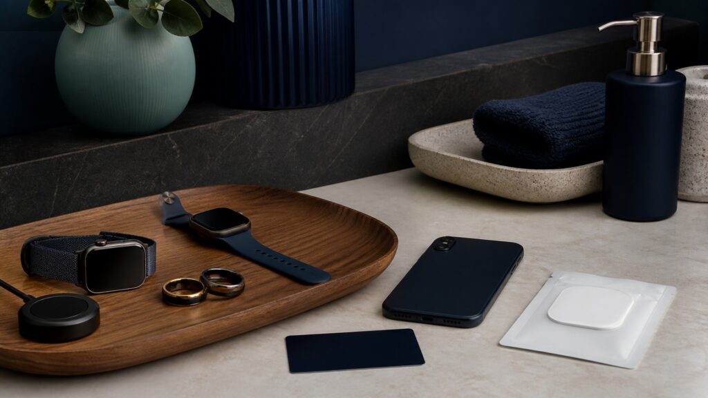 People-free editorial still life illustrating multipurpose connected sensing versus reproductive test window