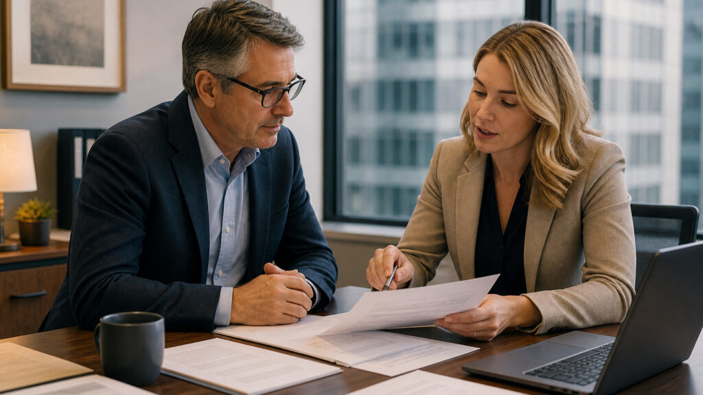Editorial business scene illustrating tax preparation services and enterprise accounting software