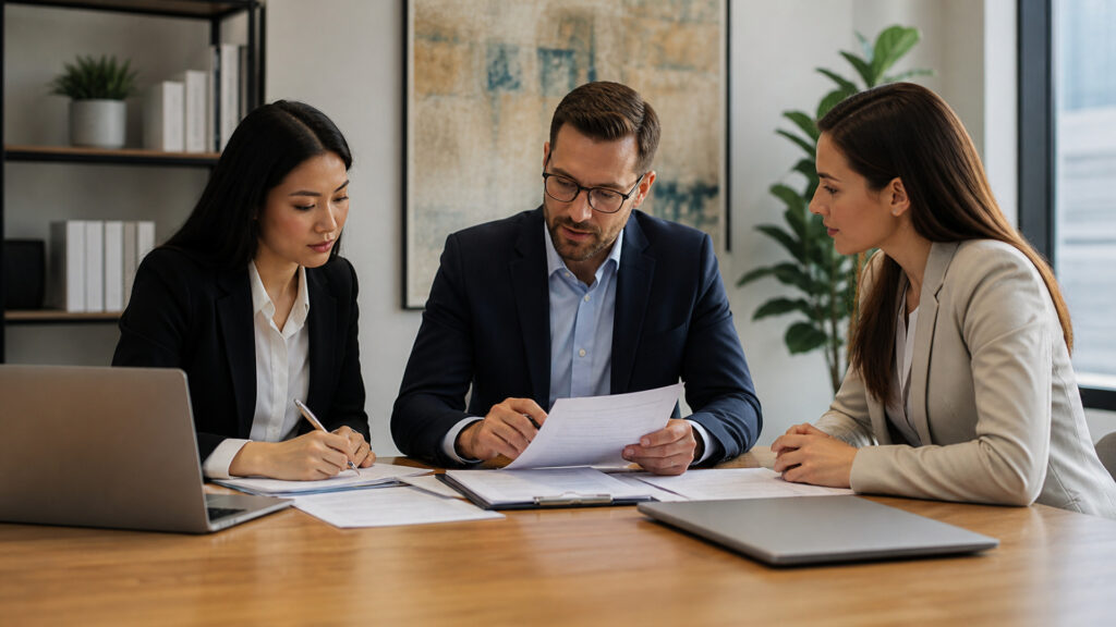 Editorial business scene illustrating accounting services operating model