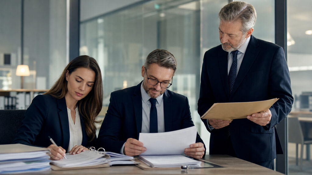 Editorial business scene illustrating accounting services permission structure