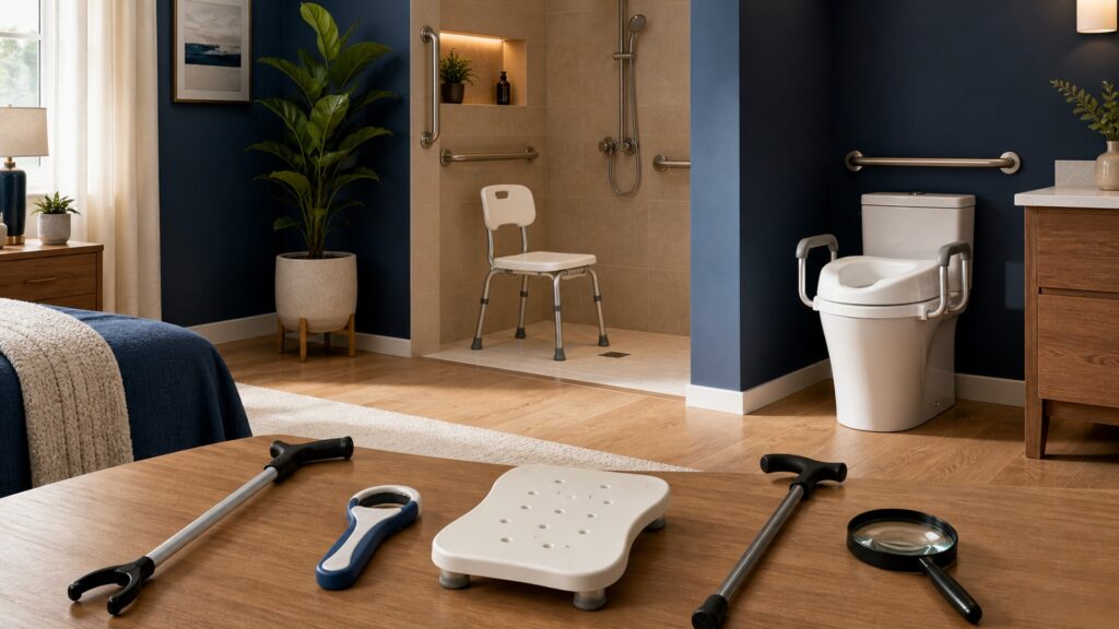 People-free editorial still life illustrating why assistive devices matter