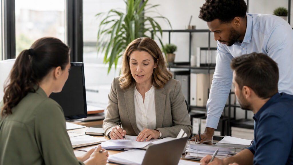 Editorial business scene illustrating benefits administration services operating model