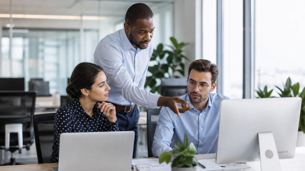 Editorial business scene illustrating benefits administration services permission structure