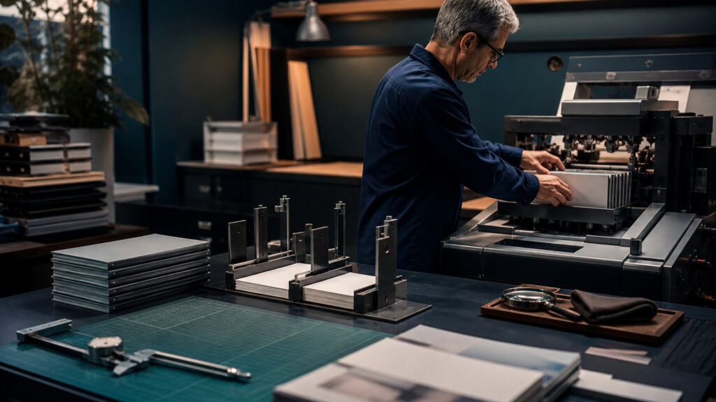 Editorial business scene illustrating binding machines operating model