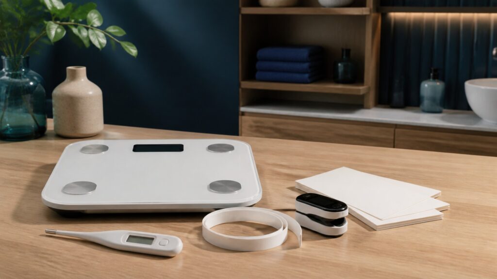 People-free editorial still life illustrating objective home measurement within a defined protocol
