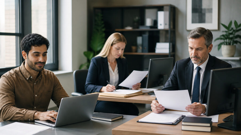 Editorial business scene illustrating business formation services workflow role