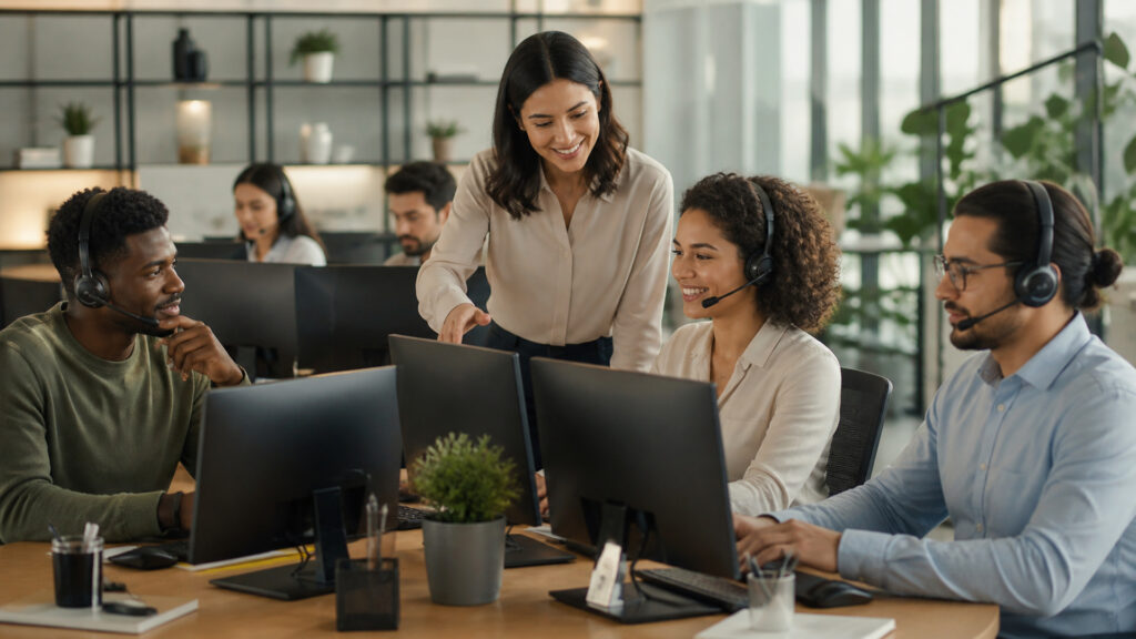 Editorial business scene illustrating business support services