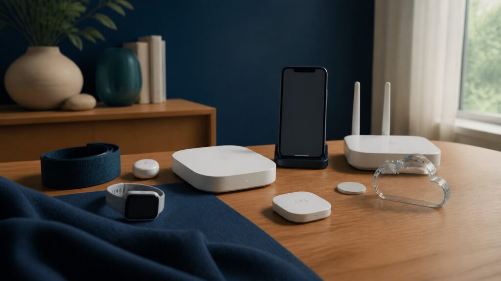 People-free editorial still life illustrating why connected health devices matter