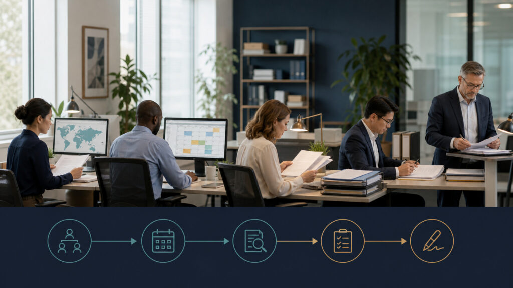 Editorial business scene illustrating corporate tax software operating model