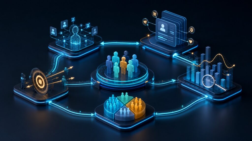 Editorial business scene illustrating customer analytics platforms operating model