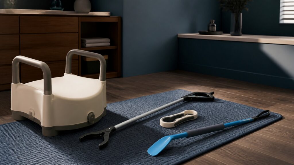People-free editorial still life illustrating safer or easier completion of routine tasks