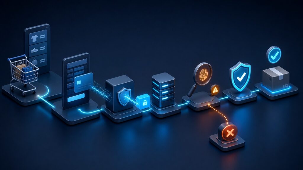 Editorial business scene illustrating ecommerce payment gateways workflow role