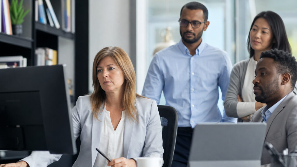 Editorial business scene illustrating employer of record services permission structure