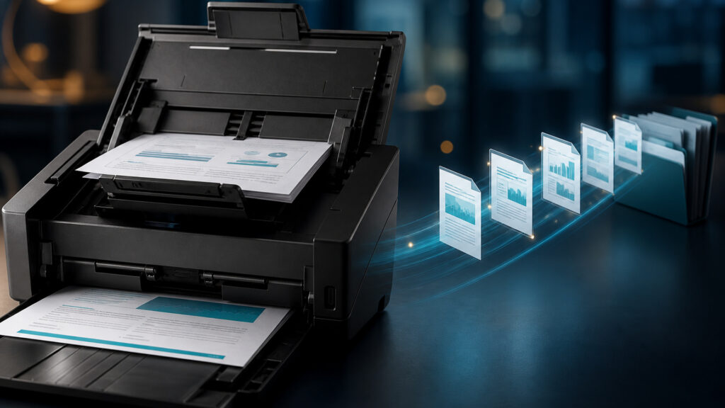 Editorial business scene illustrating enterprise document management software permission structure