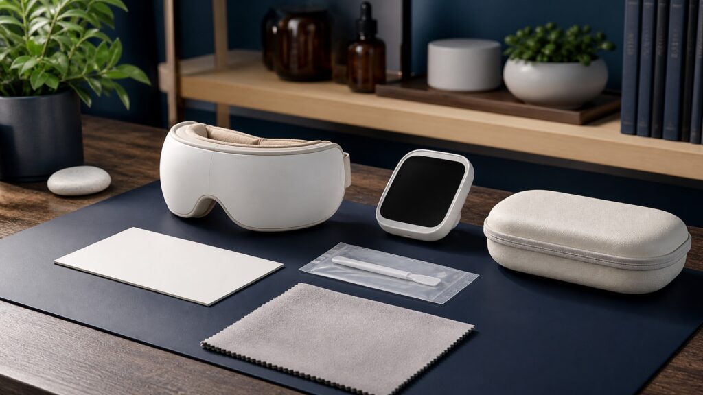 People-free editorial still life illustrating intended use calibration setting fit hygiene baseline repeated output symptoms and clinical interpretation