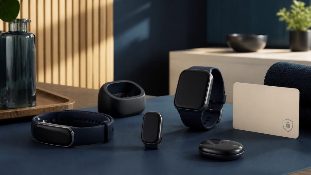 People-free editorial still life illustrating behavior and activity estimates from wearable sensing