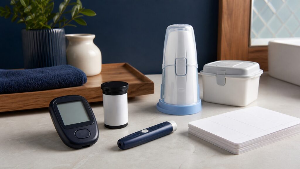 People-free editorial still life illustrating clean inspect sample record review confirm rotate and contact cycle
