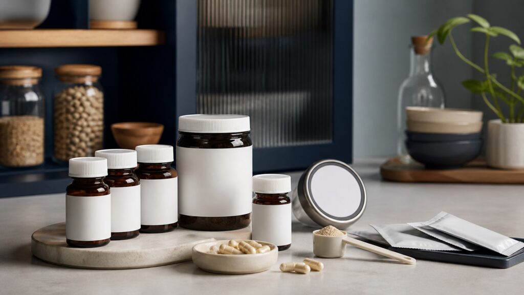 People-free editorial still life illustrating ingredient-specific digestive support tied to a defined gastrointestinal question