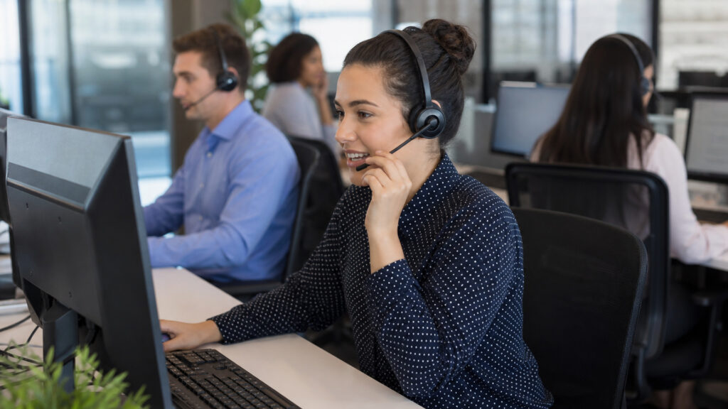 Editorial business scene illustrating inbound call center platforms data flow