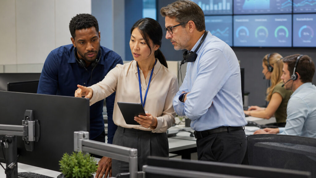 Editorial business scene illustrating inbound call center platforms operating model