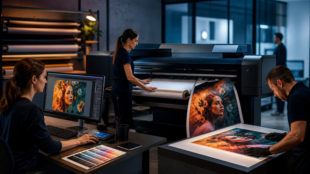 Editorial business scene illustrating inkjet office printers workflow role