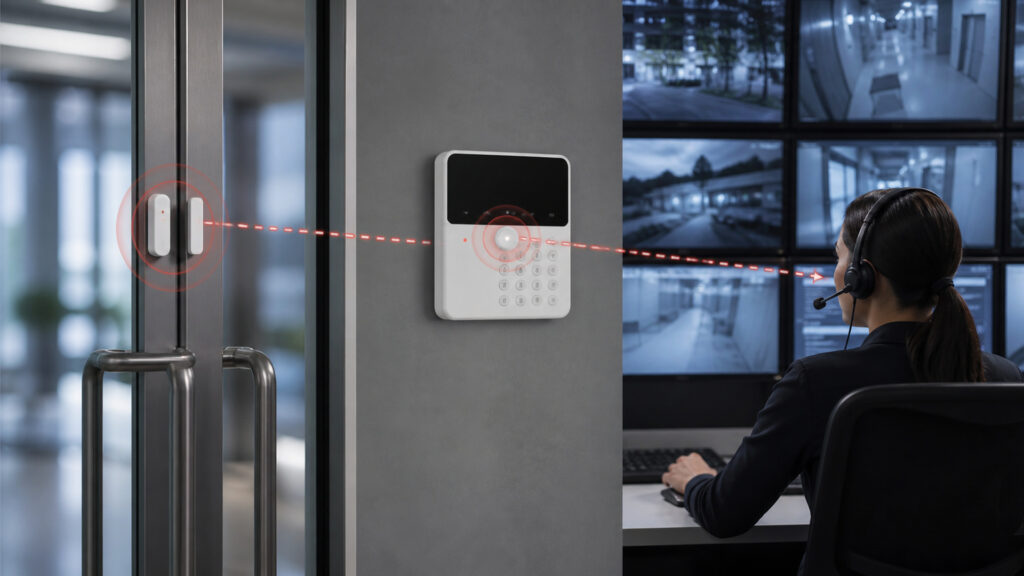 Editorial business scene illustrating intrusion detection systems data flow