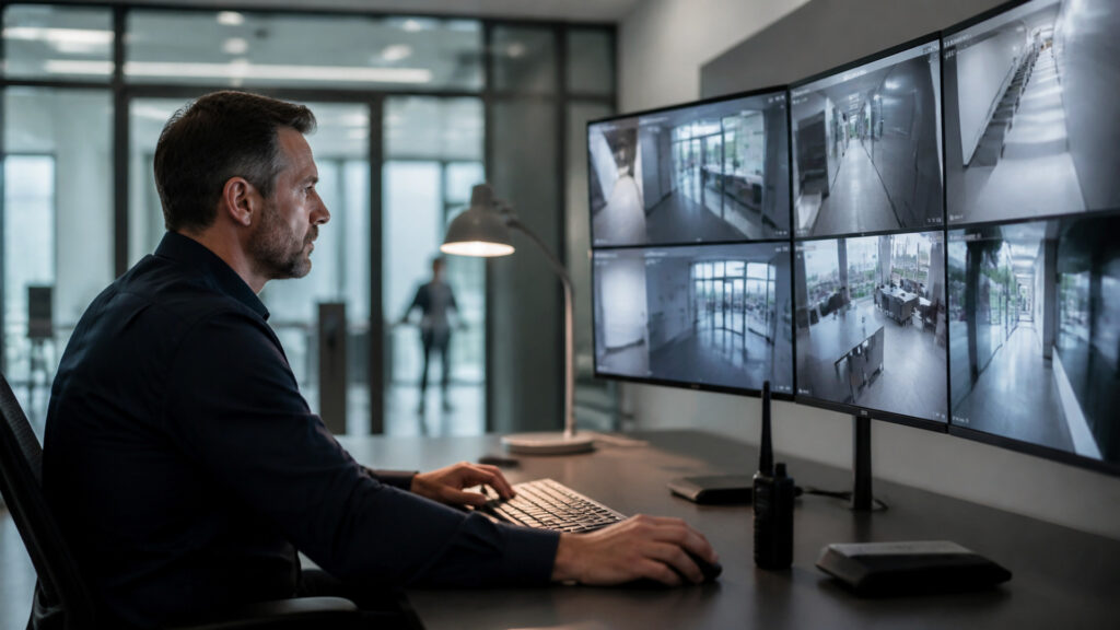 Editorial business scene illustrating intrusion detection systems permission structure