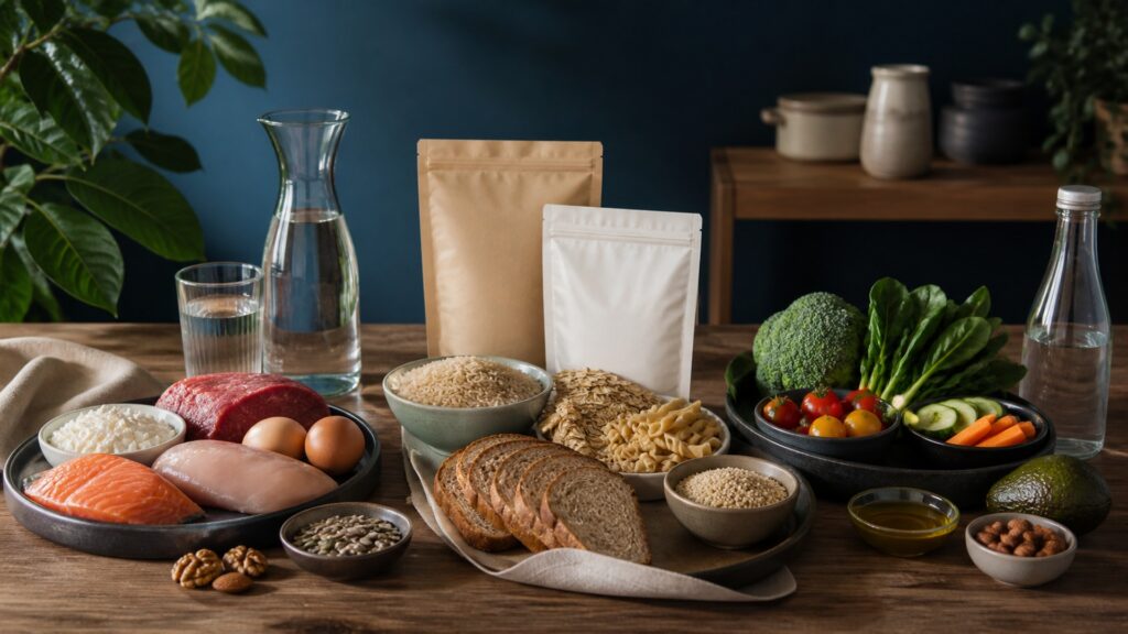 People-free editorial still life illustrating why macronutrients matter
