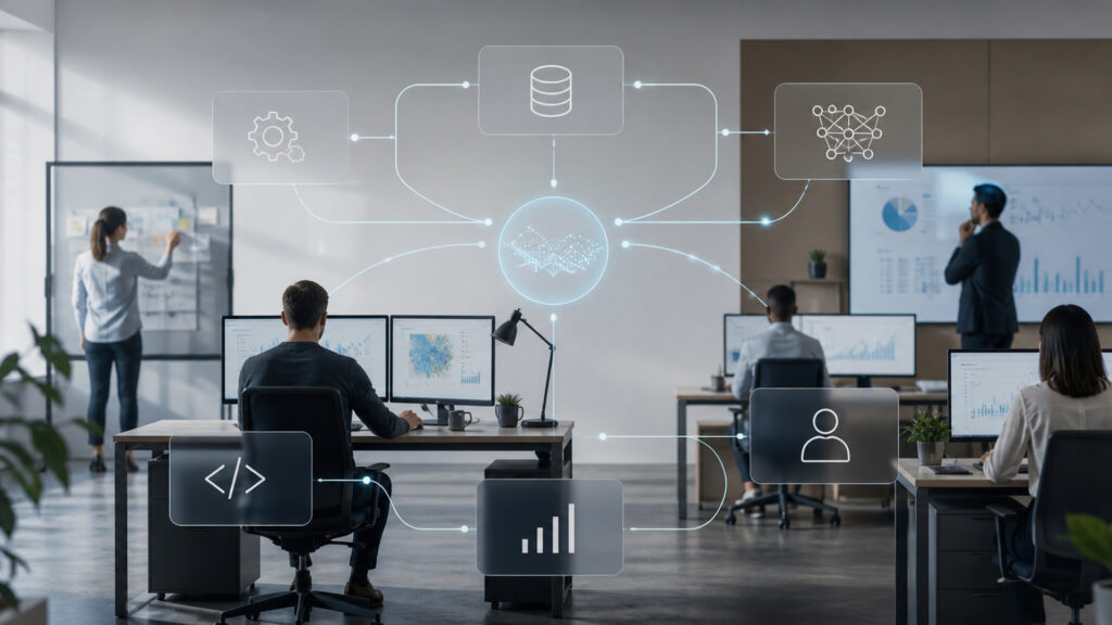 Editorial business scene illustrating marketing analytics platforms permission structure