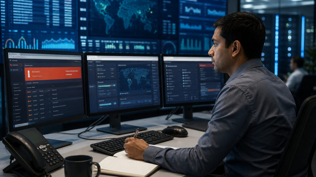 Editorial business scene illustrating network security appliances workflow role