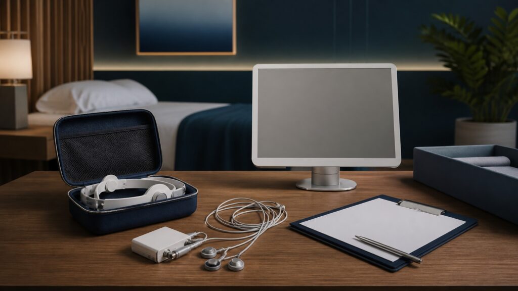 People-free editorial still life illustrating protocol inspect place record and escalate workflow