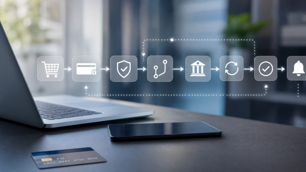 Editorial business scene illustrating payment gateways workflow role