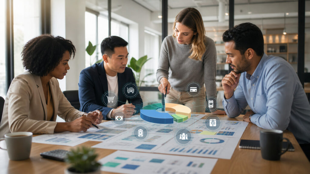 Editorial business scene illustrating payment processing fees