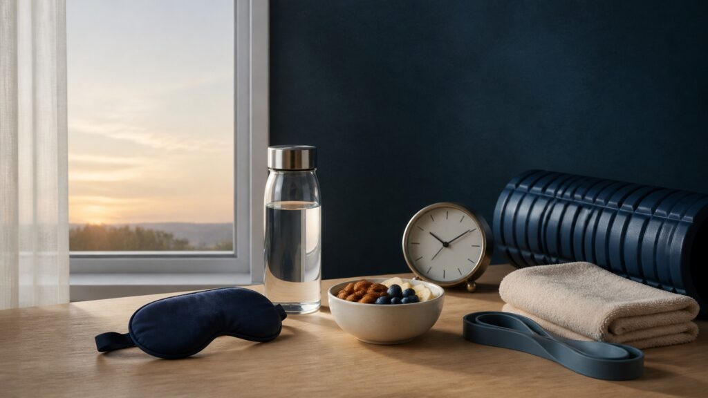 People-free editorial still life illustrating recovery