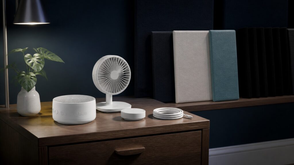 People-free editorial still life illustrating inspect select position set test alarms play observe clean and reassess cycle