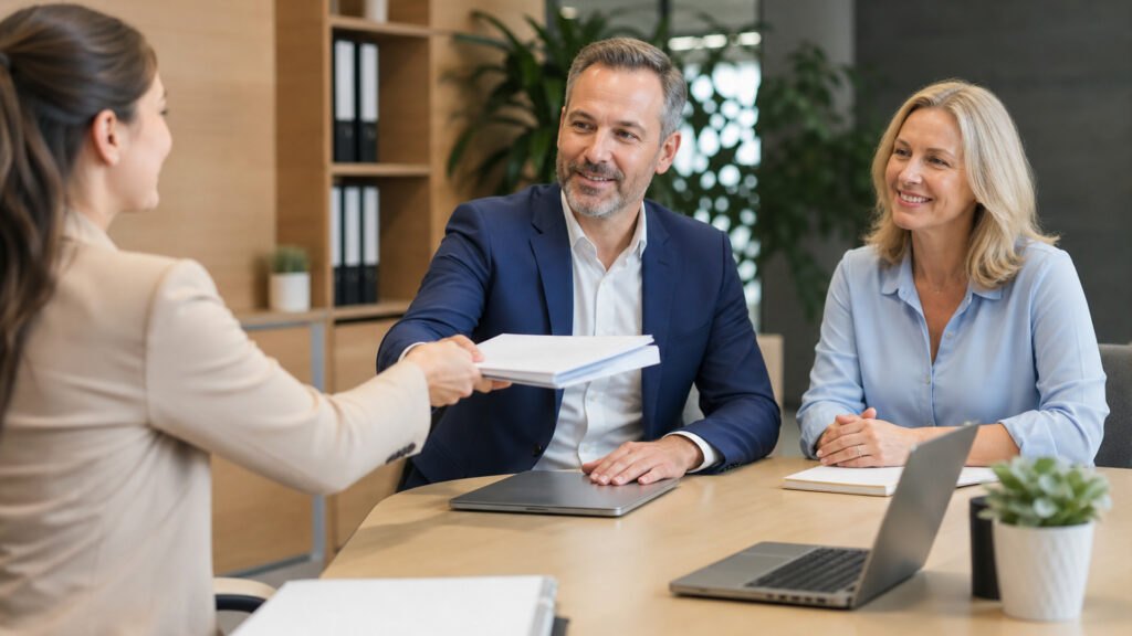 Editorial business scene illustrating small business accounting services workflow role