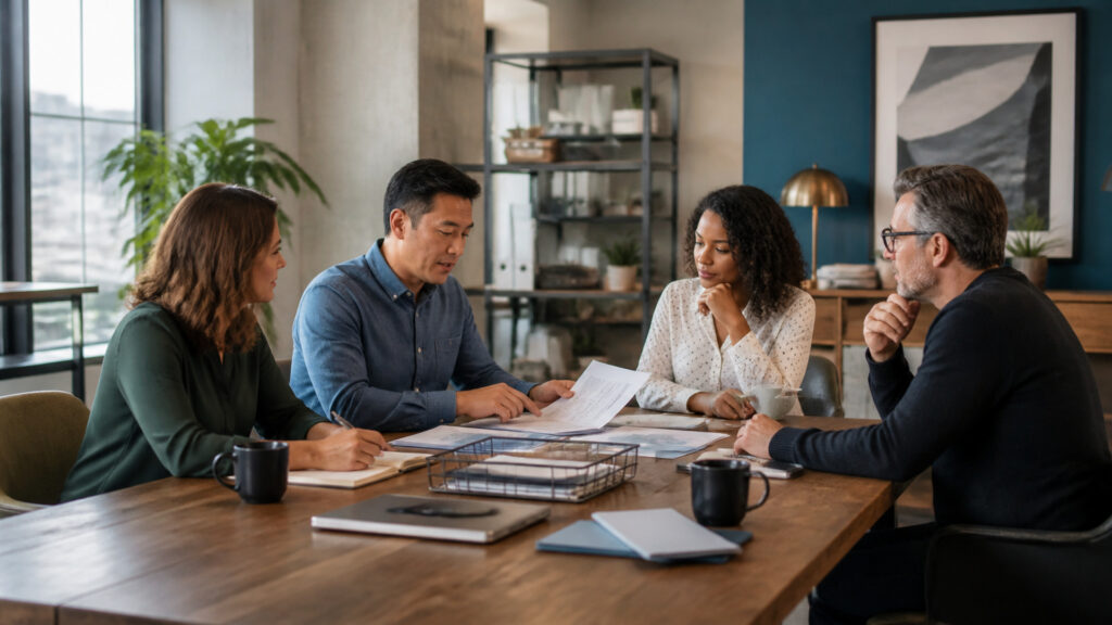 Editorial business scene illustrating small business invoicing software operating model