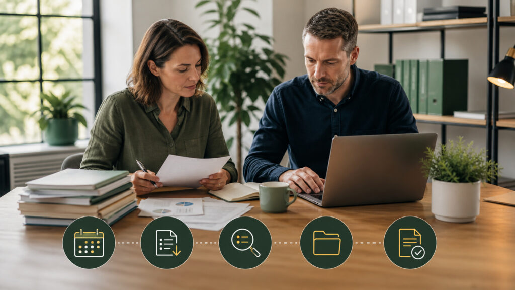 Editorial business scene illustrating small business tax software operating model
