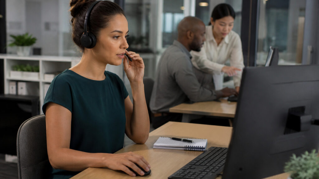 Editorial business scene illustrating small business voip systems workflow role