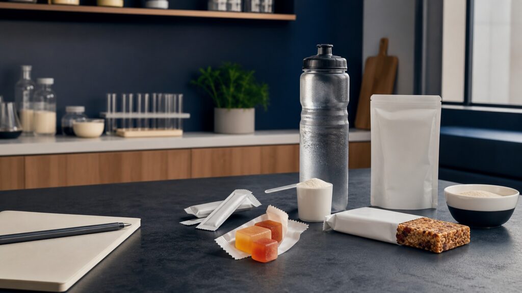 People-free editorial still life illustrating caffeine contamination allergen hydration and rule compliance