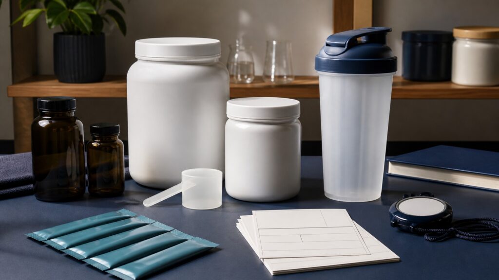 People-free editorial still life illustrating stimulant heat hydration electrolyte kidney liver contamination banned-substance and cardiac safety