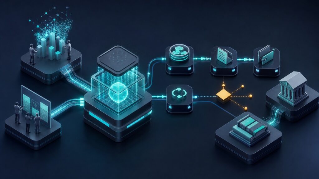 Editorial business scene illustrating subscription billing platforms data flow
