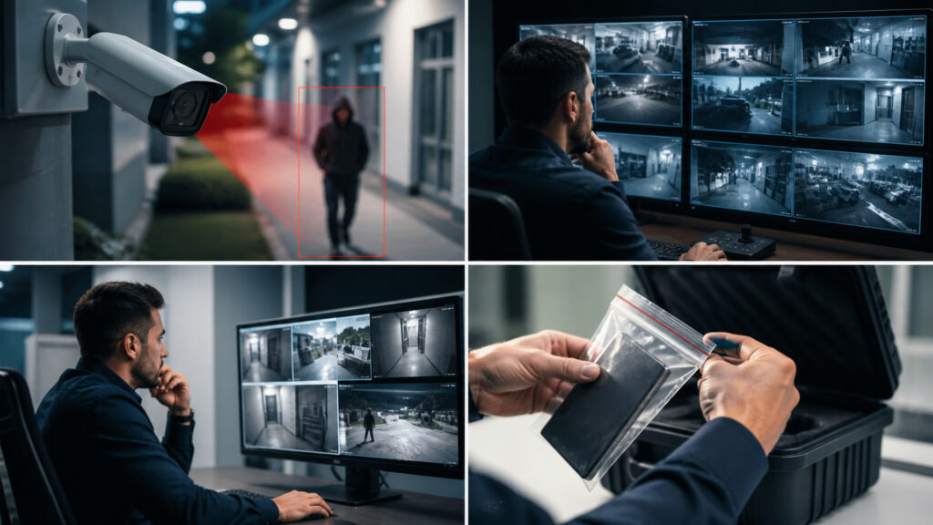 Editorial business scene illustrating surveillance systems workflow role