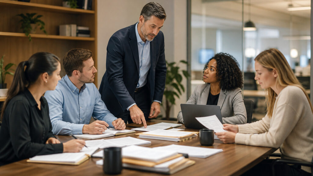 Editorial business scene illustrating tax preparation services operating model