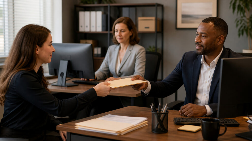 Editorial business scene illustrating tax preparation services permission structure