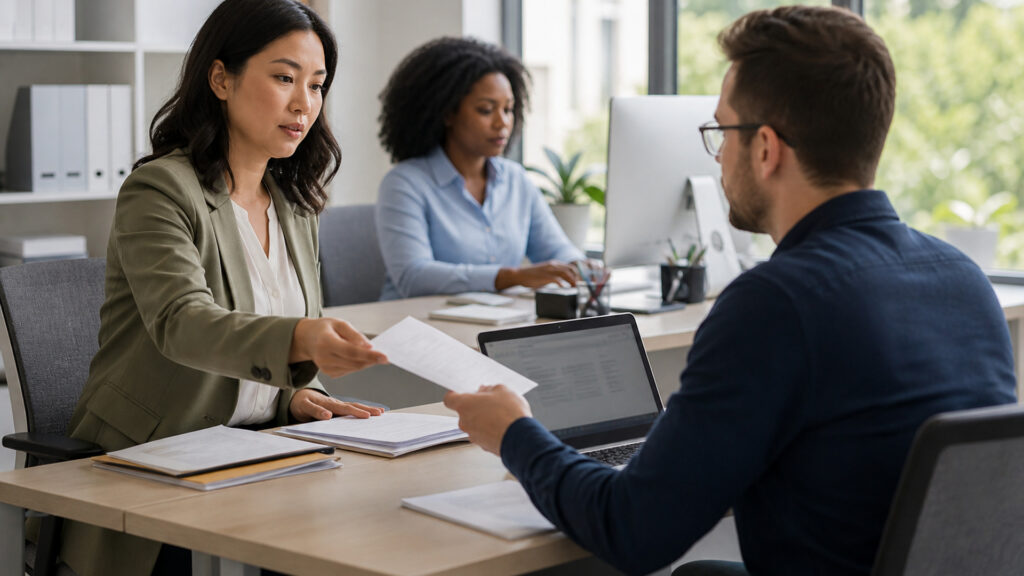 Editorial business scene illustrating tax preparation services workflow role