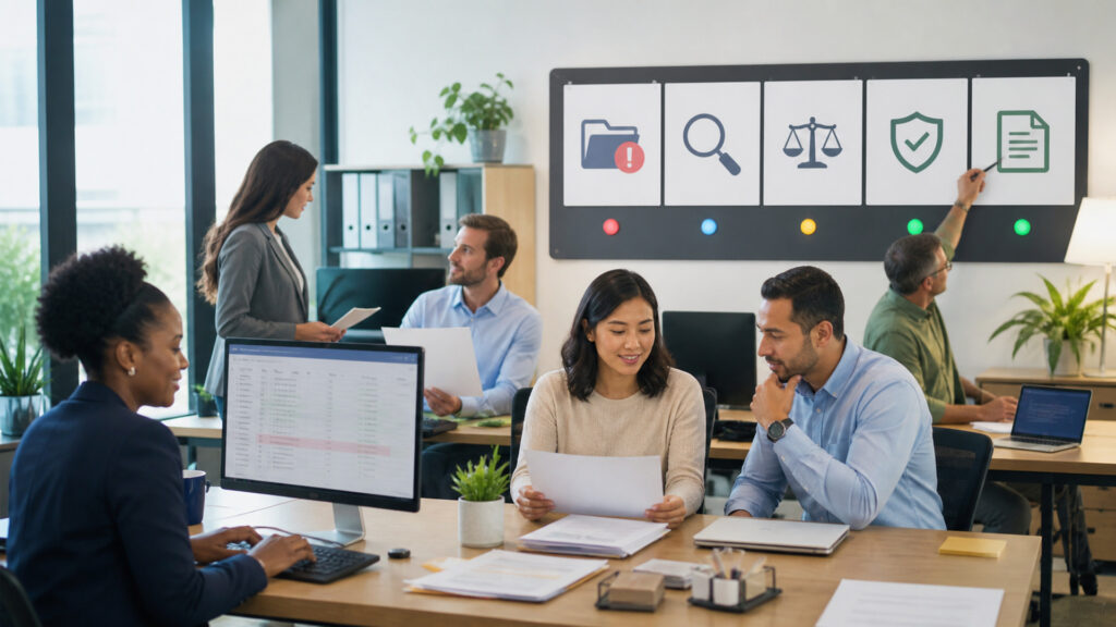 Editorial business scene illustrating tax preparation software workflow role
